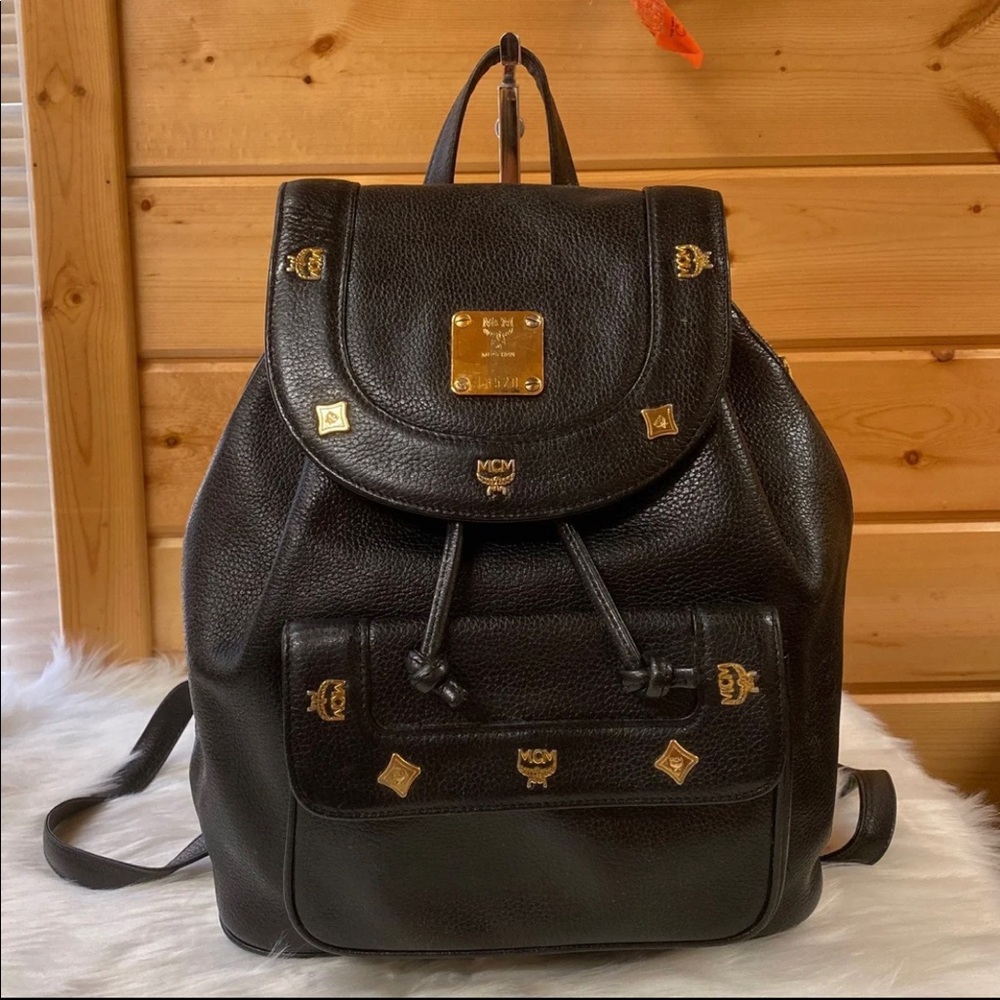 Authentic MCM Medium Leather Backpack